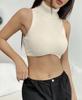 Estilo Europeo y Americano Fotografía Callejera Básico Verano Ajustado Adelgazante Sexy Ajustado Cintura Alta Corto Ombligo Descubierto Chaleco Base sin Mangas para Mujer