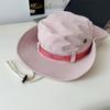 Gorra de Montañismo Rosa para Viajes al Aire Libre, Gorra Cortavientos con Cuerda y Visera, Gorro Bennie, Primavera y Otoño, Gorro de Pescador, Gorra de Malla de Ala Redonda para Mujer, Verano