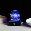 Bola de cristal luminosa con tallado interior en 3D, luz nocturna creativa, decoración de escritorio, manualidades para dormitorio, luz nocturna de ambiente romántico