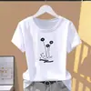 Camiseta Casual de Alta Qualidade com Estampa de Letras, Manga Curta para Mulheres, Verão, Gola Redonda, Solta e Versátil, Top da Moda Estilo Mãe