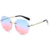 Nuevas Gafas de Sol Metálicas Poligonales Sin Marco, Mismo Estilo que las Celebridades de Internet, Gafas de Sol para Mujer, Gafas de Sol Anti-UV para Mujer