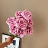 Rosas Diamante de 9 Cabezas Simuladas, Ramos Estilo Europeo, Decoraciones para Bodas y Hoteles, Guías de Camino, Rosas Populares de Amazon