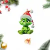 Novos Pingentes Criativos do Grinch de Desenho Animado de Natal Transfronteiriços Decorações de Árvore de Natal Enfeites Planos de Acrílico para Pendurar