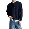 Popular Transfronterizo Talla Europea Talla Grande Suéter de Punto Falso de Dos Piezas Chaqueta Cárdigan para Hombre Combinación de Colores Retro Moda al por Mayor de Fábrica