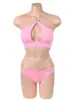 [2 colores] estilo ins coreano sexy color liso escote en V profundo traje de baño con abertura para mujer estilo chica hot deseo puro ins traje para fuente termal de pecho grande