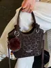 Bolso de Mano Estampado de Leopardo para Mujer 2025 Nuevo de Moda Otoño Invierno Nicho Lujo Ligero Tacto de Alta Gama Bolso de Mano Bolso de Hombro Bolso Cruzado Tipo Cubo