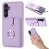Para Samsung A16 Funda con Anillo y Porta Tarjetas A15 Funda de Tarjeta de Negocio A14 Funda tipo Piel Anti-caídas en stock