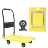 Carretilla de mano de plataforma de cuatro ruedas, carrito pequeño, carrito de entrega plegable, carretilla de mano silenciosa anti-colisión de cuatro ruedas