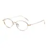 Armazón de gafas de titanio puro ultraligero 54 estilo coreano aro de alambre dorado ojo de gato atmosférico 98766 BB7003 para piel de mujer que ilumina lente plana