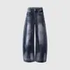 Jeans Anchos Lavados de Alta Resistencia Vintage para Hombres y Mujeres, Estilo Nuevo, Desgastados, Sueltos, Deshilachados, Versátiles, Casuales, Pantalones Largos Caídos