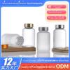 Frasco de cápsula de 60ml, frasco de vidro Cordyceps sinensis de 150ml, tampa dourada fosca, logotipo de produtos para cuidados de saúde, embalagem de garrafa