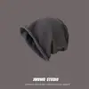 Gorro liso delgado con bordes enrollados, estilo japonés, color sólido, para mujeres en otoño e invierno, versión coreana, gorro tejido holgado para clima frío, gorro turbante, moderno para hombres