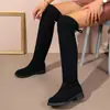 2026 Botas de Cano Alto Botas Longas Comércio Exterior Emagrecedoras Acima do Joelho Novas Botas Longas de Camurça Outono Inverno Versátil Feminino Versátil Mostra Elasticidade