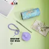 Copo Canudo Huaxiang de Titânio Puro com Design Floral Chinês, Portátil com Alça de Transporte, Embalagem em Caixa de Presente, Copo de Presente Corporativo Atacado