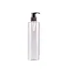 Garrafa Cilíndrica Transparente de Ombro Arredondado 350ml Embalagem para Shampoo e Condicionador Garrafa com Bomba Dosadora Fornecedor de Fábrica