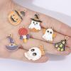 Accesorios de Joyería con Goteo de Aceite de Halloween Colgante DIY de Calavera Calabaza Fantasma Llavero Cadena para Teléfono Móvil Colgante de Pulsera