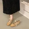 Sapatos Mary Jane 2026, estilo doce, aumento interno de altura, inspirados em balé, combinados com sapatos de laço retrô, sapatos femininos de salto único, bico quadrado