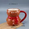 Atmosfera Criativa de Natal Transfronteiriça Caneca de Cerâmica Banhada a Ouro Papai Noel Caneca de Natal Artesanato em Cerâmica