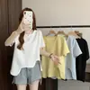 Verão 2026 Novo Estilo Tamanho Plus Size Borda Irregular com Babados Manga Curta Camiseta Estilo Simples Camisa Básica