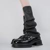 Calcetines de punto JK japoneses para otoño e invierno, manga de pierna cálida engrosada, calcetines de media pierna para chica guapa con lazo de taladro apilados