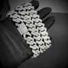 Explosiones Europeas y Americanas Collar para Hombre 15mm Exagerado Incrustado de Diamantes Joyería de Hip-hop de Moda Cadena Grande de Oro Collar Exclusivo Transfronterizo