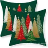 Funda de Almohada Navideña Nueva Coche Pino Copo de Nieve Bola de Navidad Estampado de Lino Decoración de Habitación Cojín de Sofá