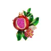 Broche de Granada Roja Estilo Coreano, Femenino, Gama Alta, Nicho, Lujo Accesible, Fruta, Ramillete Elegante, Pin de Solapa, Joyería