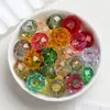 Cuentas de resina transparentes en forma de estrella con pequeñas facetas y agujeros grandes, cuentas planas para joyería DIY, cadenas de teléfono, pulseras de cuentas y accesorios