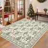 Alfombra de suelo de cachemira sintética navideña, decoración festiva, alfombra para sala de estar con árbol de Navidad, manta para sofá resistente a la suciedad, alfombra de noche para dormitorio