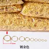 Anel aberto banhado a ouro acessórios anel de ferro banhado a ouro anel fechado diy joias feitas à mão anel fivela de anel atacado