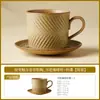 Taza y Platillo de Cerámica para Café Mimosa con Esmalte de Horno de Fábrica, Taza de Porcelana para el Hogar, Taza de Té de Alta Gama, Taza para el Té de la Tarde