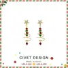 Pendientes de Navidad con Borla de Estrella de Cinco Puntas, Pendientes Lindos y Dulces de Otoño e Invierno, Versátiles y Elegantes, Clips para Orejas sin Perforar para Mujer