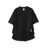 Camiseta Masculina de Moda High Street Americana com Gola Redonda e Manga Curta, Estilo Verão, Design de Nicho, Top Masculino Splicing Falso de Duas Peças
