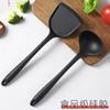 Conjunto de Espátula de Silicone e Concha de Sopa com 2 Peças, Espátula Totalmente Coberta de Silicone, Espátula Estilo Chinês, Ferramenta de Cozinha, Antiaderente, Resistente a Altas Temperaturas, Anti-Escaldante
