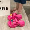 Verano 2024 Estilo Princesa Simple Dulce Trendy Súper Suave Fondo Grueso Antideslizante Aumento de Altura Combinación con Todo Casual Resistente al Desgaste Sandalias de Cueva
