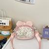 Bolsa de dolor de oso transparente bidimensional de estilo japonés para chica linda, bolsa cruzada para estudiante, bolsa pequeña casual para teléfono móvil para mujer