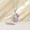 Nova Gargantilha com Pingente de Gato Estilo Doce e Fofo com Cravação Completa de Diamantes, Exquisita e Fashion, Pingente Delicado de Gatinho para Mulheres