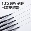 Recarga para Pluma Fuente Deli Sf10 Guerrero Hexagonal Recargable Tipo Prensa Tinta Líquida Recarga Doble Punta 0.5mm Secado Rápido Punta de Acero Tinta Negra