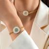 Pulseiras Transfronteiriças Europeias e Americanas, Pulseira Boêmia Olho do Diabo com Senso de Design, Conjunto de Pulseiras Exageradas com Gotejamento de Óleo e Incrustadas com Diamantes