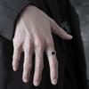 Anillo de moda Fog Lin diseño ajedrez gota de aceite para hombre tendencia viento frío alto sentido lujo ligero diseño de nicho venta directa de fábrica