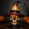 Lámpara de Mesa Gato Negro Producto Nuevo Transfronterizo Halloween Gótico Gato Negro Colorido Sombrero de Bruja Luz Nocturna