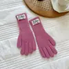Guantes de Lana Tejidos Largos de Colores Dulces Estilo Coreano para Mujer, Resistentes al Viento, de Cinco Dedos, Calientes, para Ciclismo, Adultos