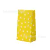 Saco de papel Kraft plano colorido com doces de bolinhas para embalagem de doces, lanches de panificação, presentes para crianças, saco de armazenamento