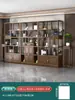 Gabinete de Múltiples Tesoros Estilo Chino de Madera Maciza Gabinete de Té Estante de Almacenamiento Divisor de Olmo Adorno Gabinete de Té de Oficina Vitrina
