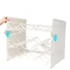 Estante de almacenamiento para film de cocina ondulado, estante multicapa apilable sin taladro para el interior del gabinete, escurridor de rejilla para cucharas y tenedores
