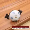 Puxador Cerâmico Mediterrâneo para Portas de Armário Estilo Rústico, Puxador Único para Gaveta Estilo Chinês, Puxador Artístico para Portas de Guarda-Roupa e Armário, Venda Direta da Fábrica