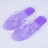 Sandalias casuales de verano cómodas personalizadas para mujer con inyección de cristal, pantuflas diarias para exterior de tacón plano de plástico PVC