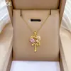 [Acero de titanio] Collar elegante para mujer, cadena de acero con microincrustaciones de cobre, color simple, elegante y elegante, cadena para clavícula.