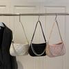Bolso Bandolera Otoño Nuevo Estilo Coreano Perla Metal Doble Cadena Bolso de Axila Bolso de Hombro para Viajes Diario Mujer Bolso de Mano