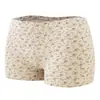Calcinhas de Algodão Florais Frescas e Simples, Design Estampado Doce e Respirável, 10A Antibacteriano, Shorts de Segurança de Tamanho Grande para Mulheres